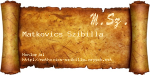 Matkovics Szibilla névjegykártya